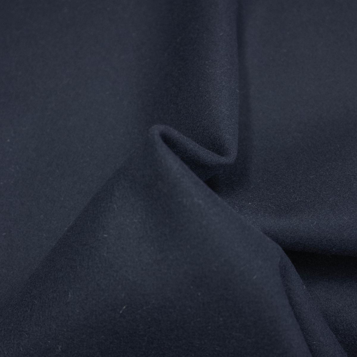Lot Navy Blue Wool Felt Blend Fabric
