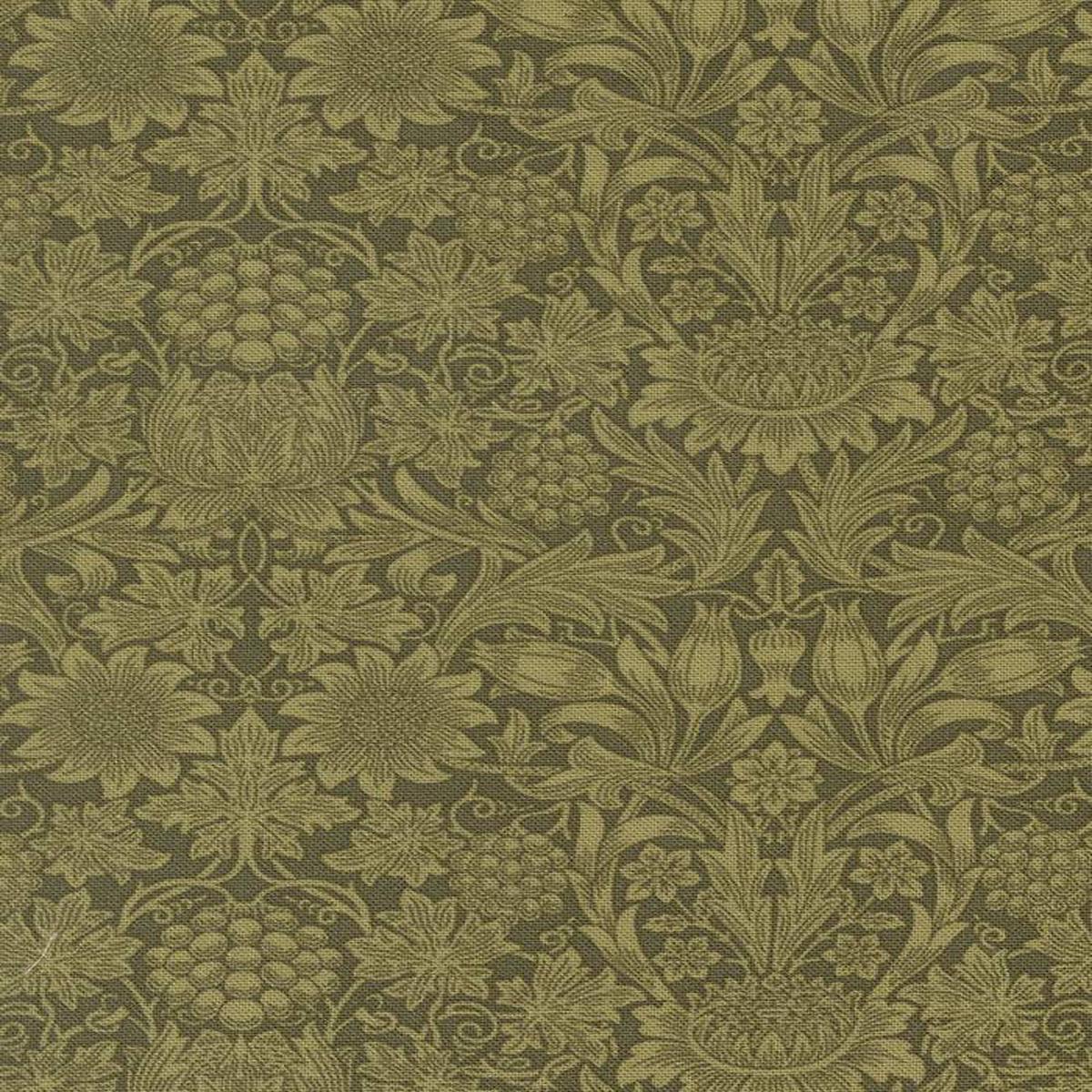Morris Muse Sunflower Damask By Barbara Brackman For Moda Sage