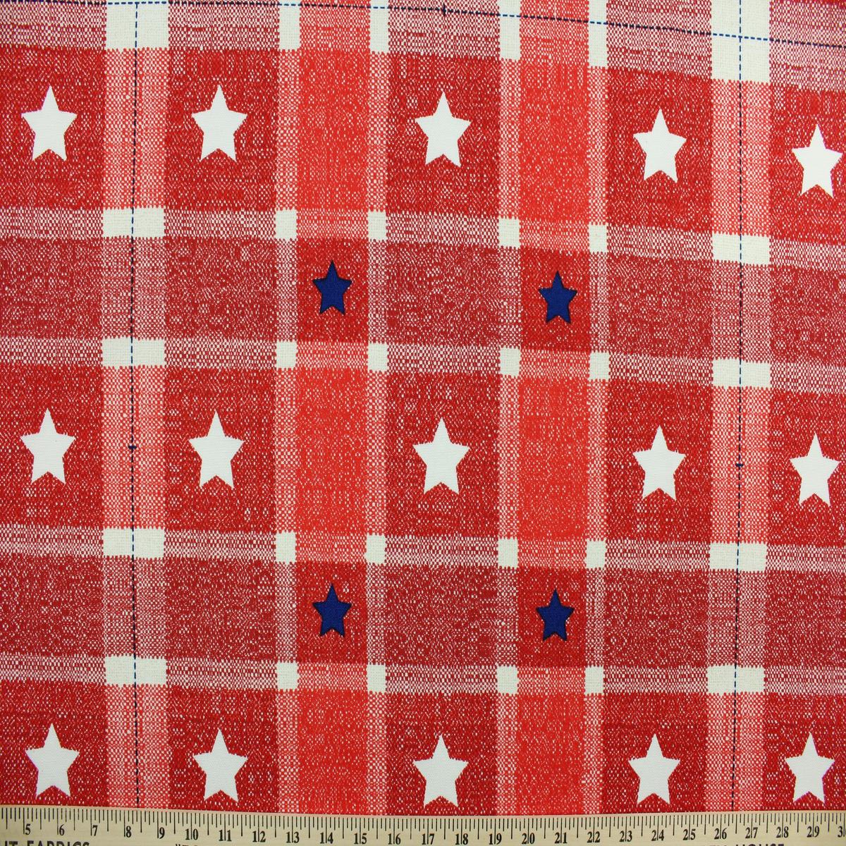 Richloom Solarium Gingham Stars in Red