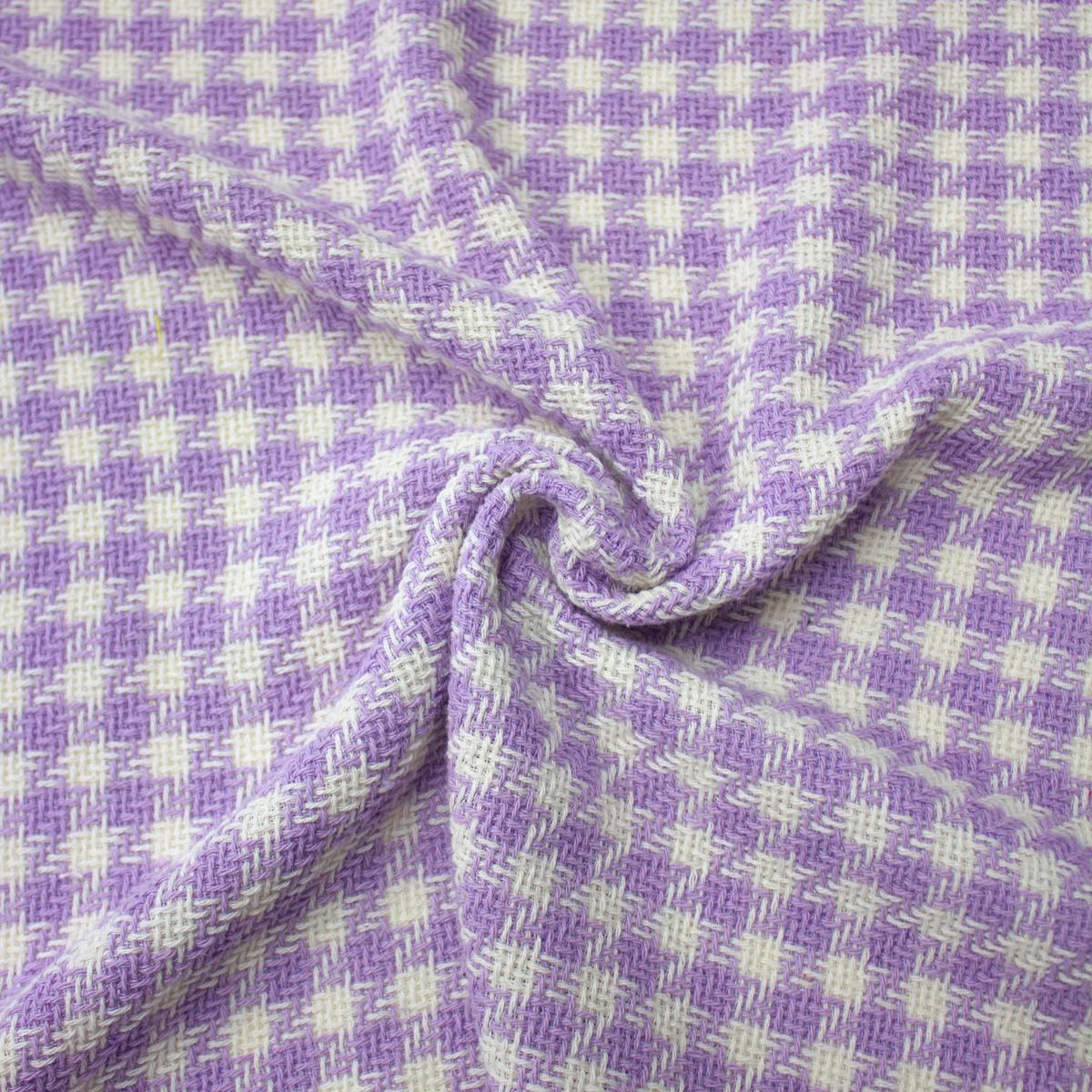 Rosa Purple Check Cotton Tweed Fabric - ONLINE EXCLUSIVE -