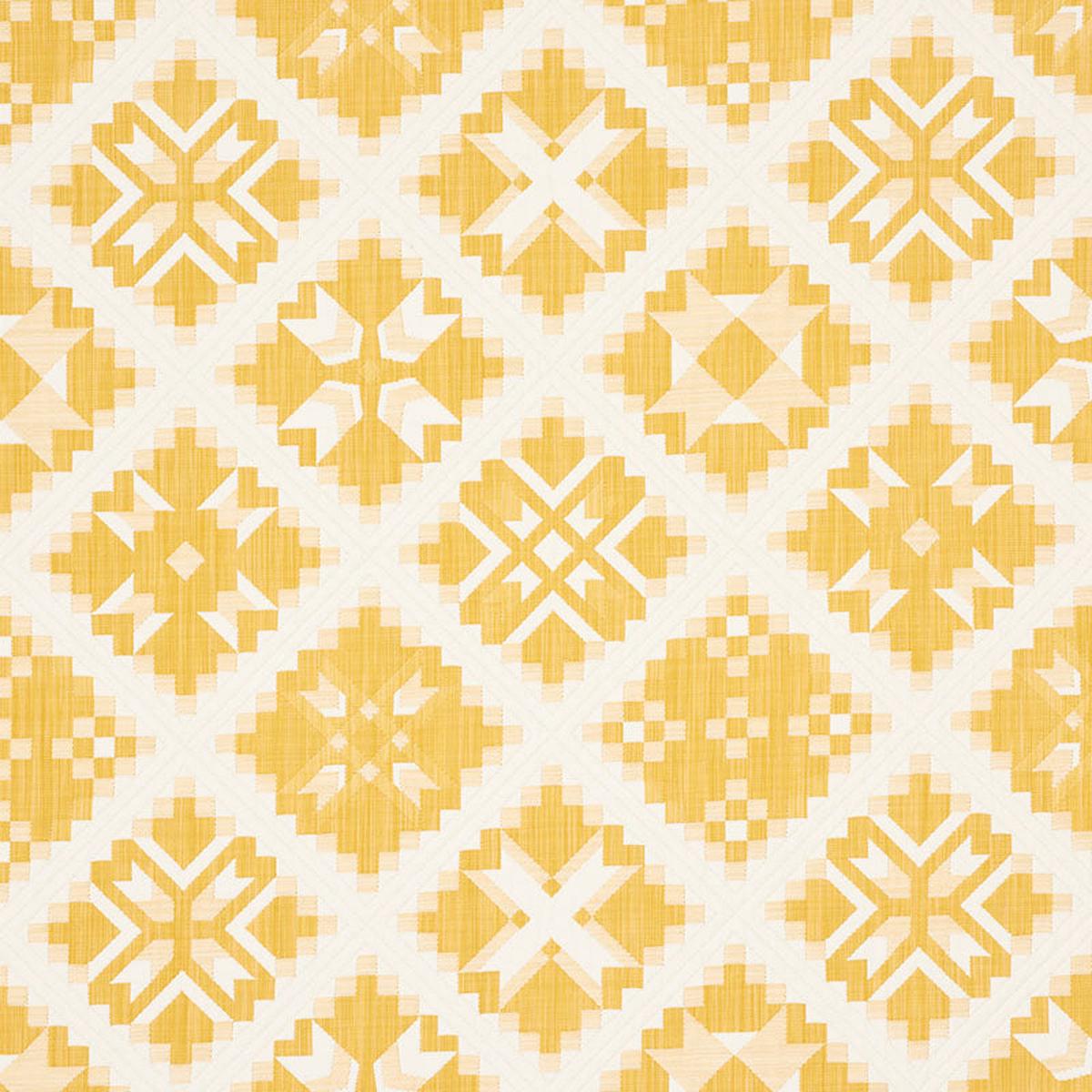SCHUMACHER NEW AMERICANA TRISTAN PATCHWORK PATTERN WOVENS PATTERN WOVENS YELLOW - 76762