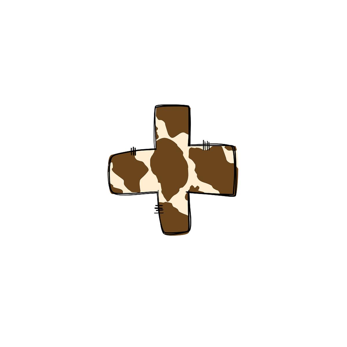 Western Cowboy Cow Print Fabric Panel