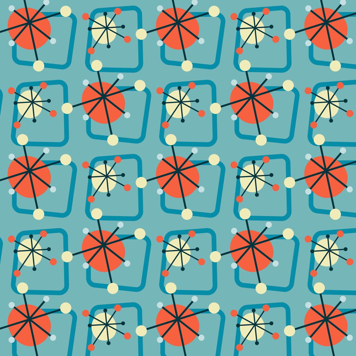 1950s Atomic Age Pattern 5 Quilting Cotton Fabric