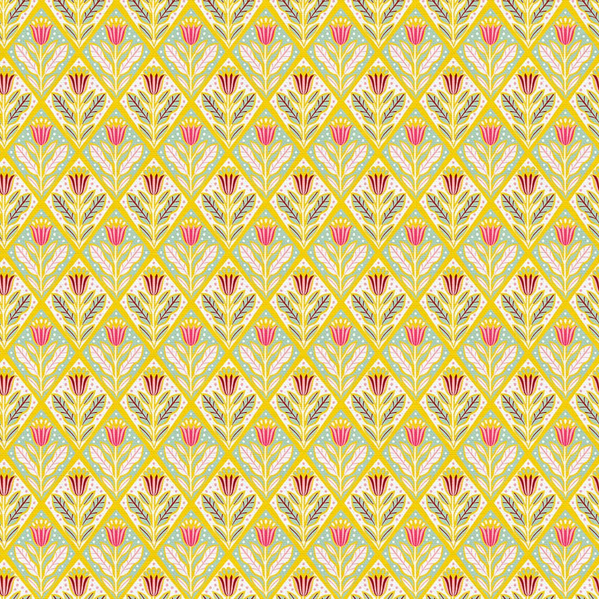 Bubble Tulip - Green/Yellow - Quilting Cotton Wide