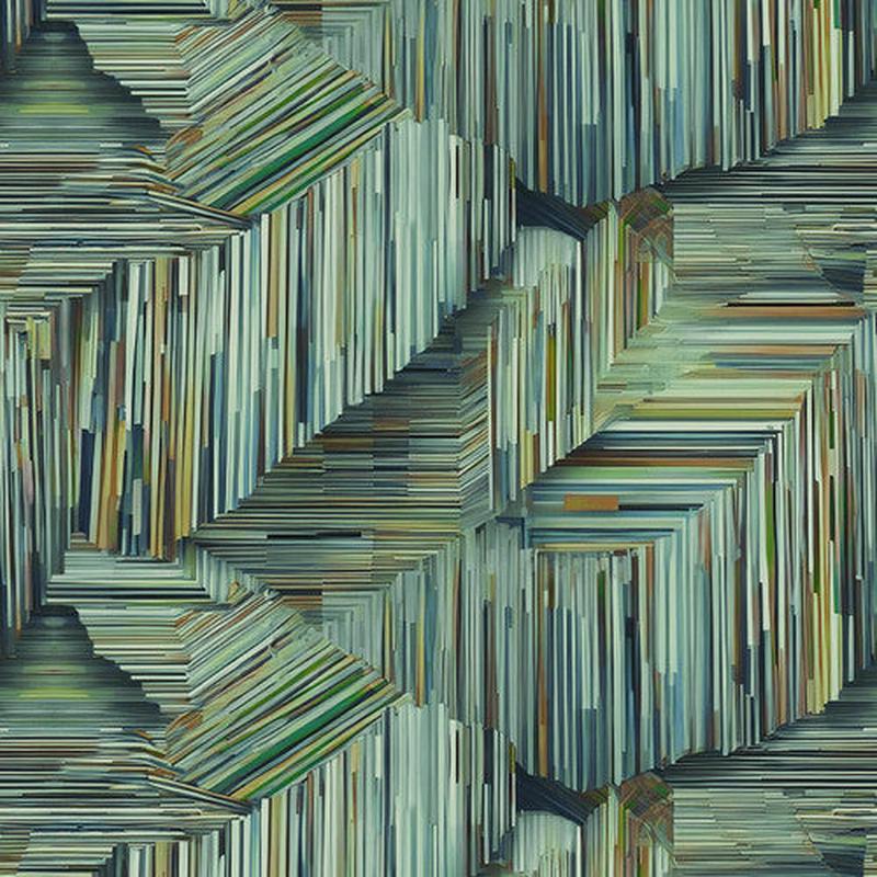 Fabric Studio E Emerald Geometric Line Art I Walk the Line 118" Wide Back by the Quarter Yard 8675-66