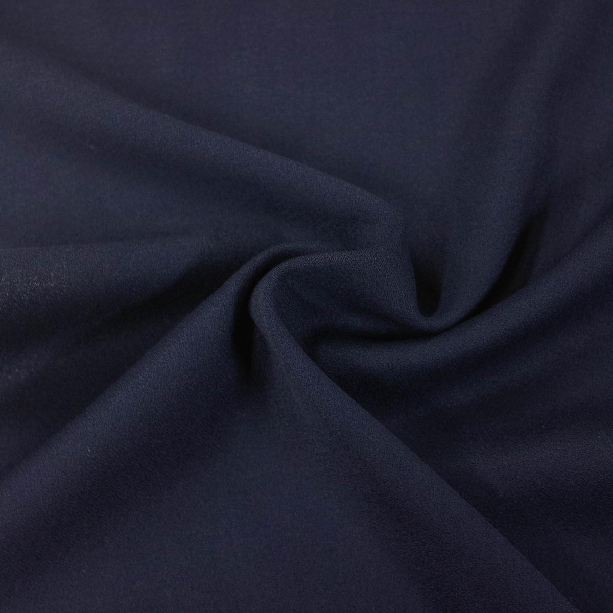 Nick Dark Blue Wool Crepe Fabric