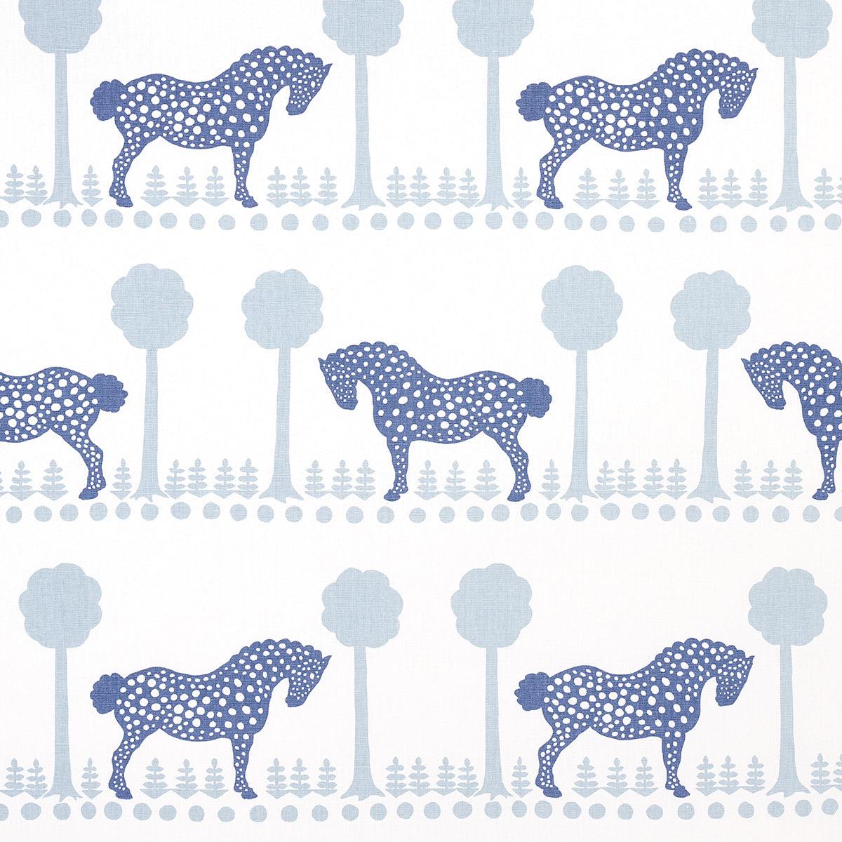 Polka Dot Pony Blue Fabric