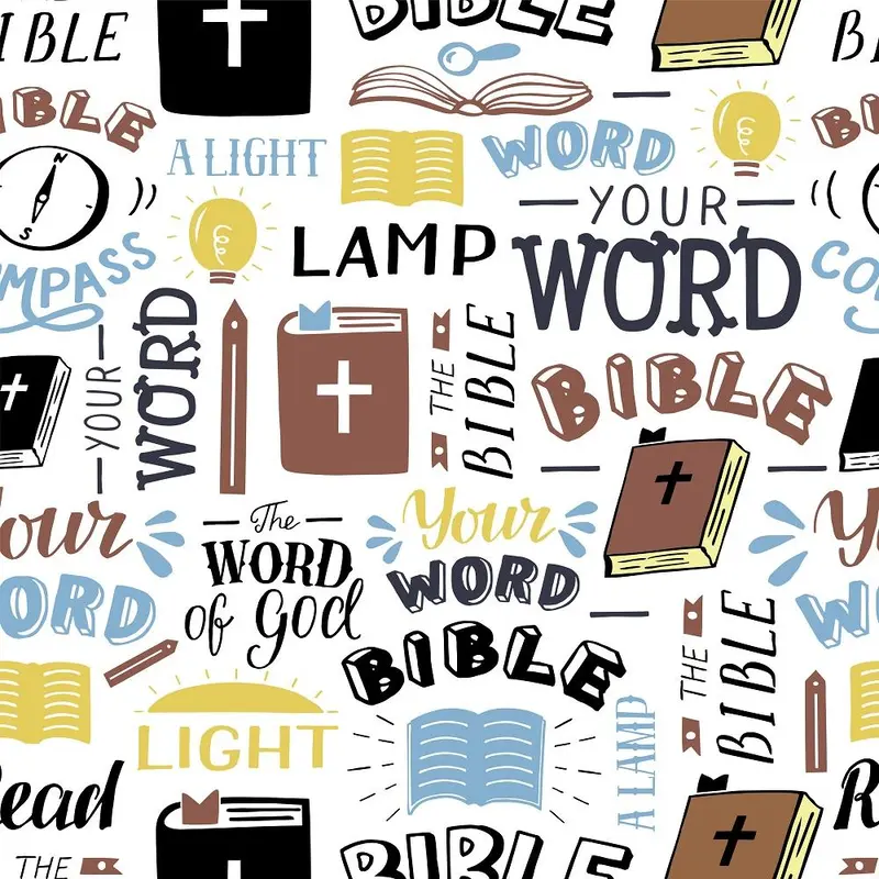 Your Word, Bible, Lamp & Light Fabric