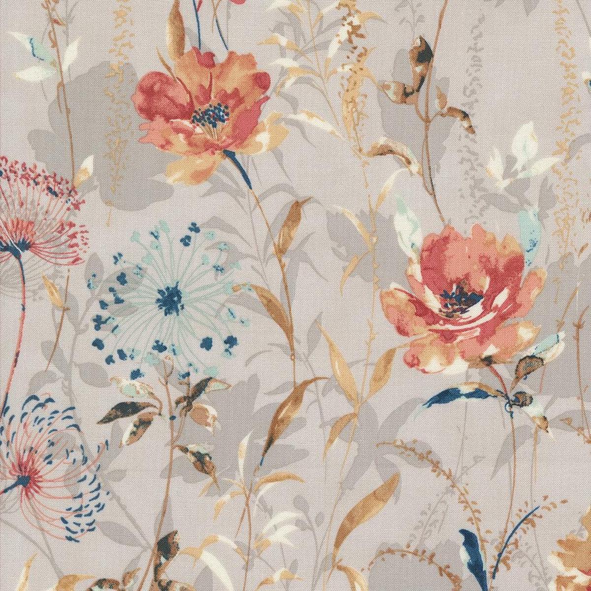SALE Sandalwood Meadow 44380 Moonbeam - Moda Fabrics - Flowers Floral Blossoms Leaves Leaf Stems - Quilting Cotton Fabric