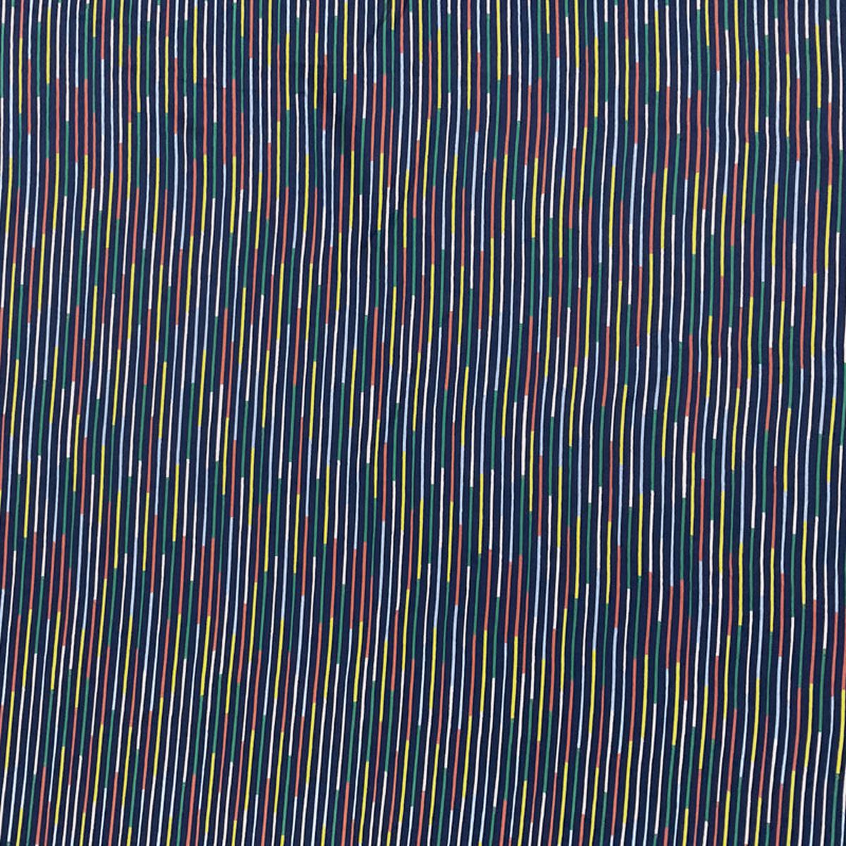 3 YD PC-Blue-Yellow-Orange-Green Variegated Stripe Silk Chiffon Designer Remnant Fabric