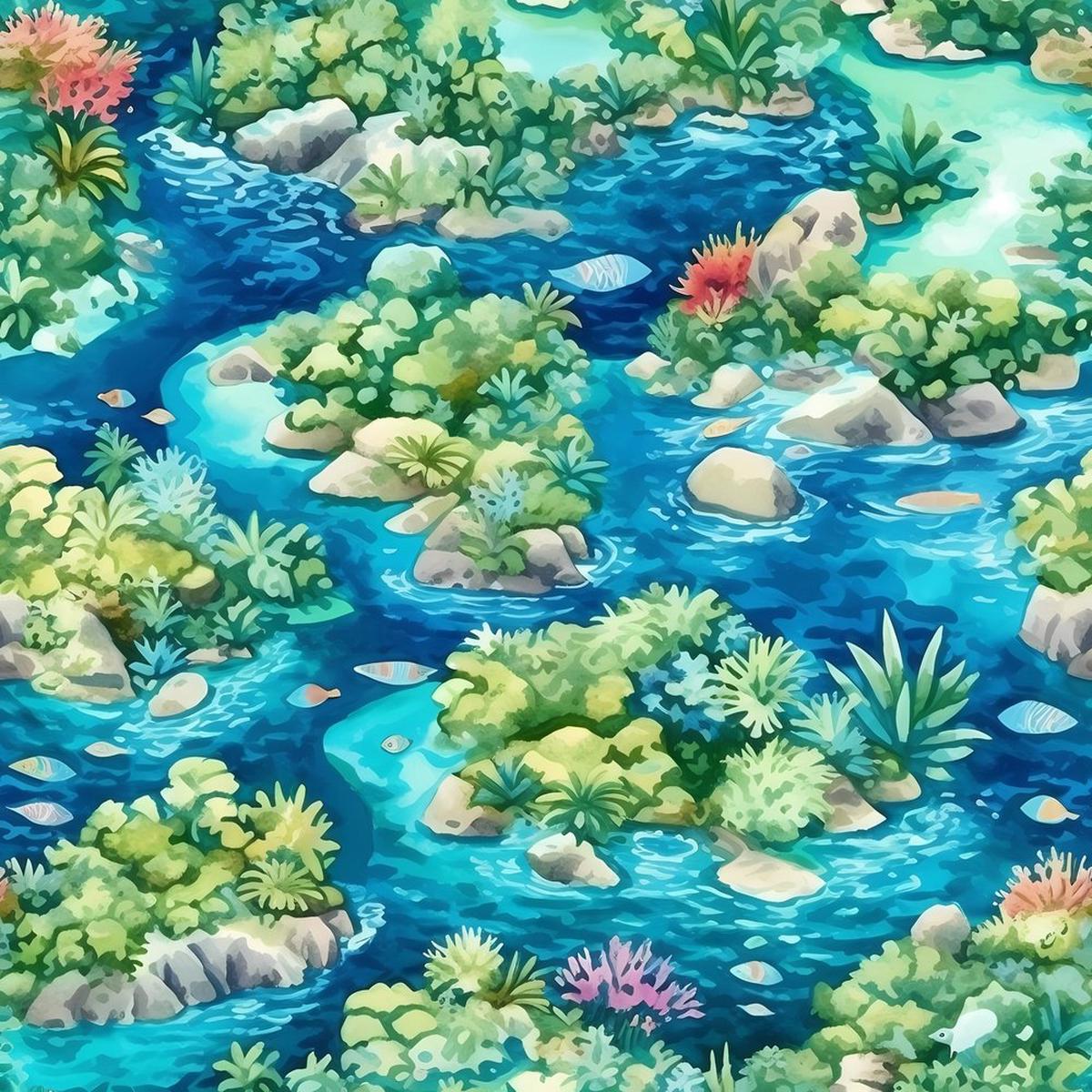 Paradise Beach Pattern #5 Fabric