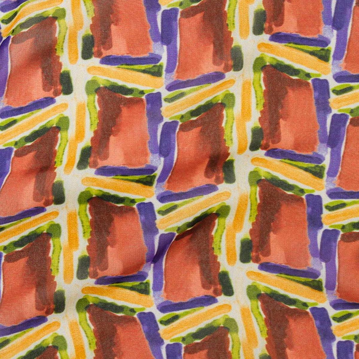 Abstract Block Georgette Brick / Multi