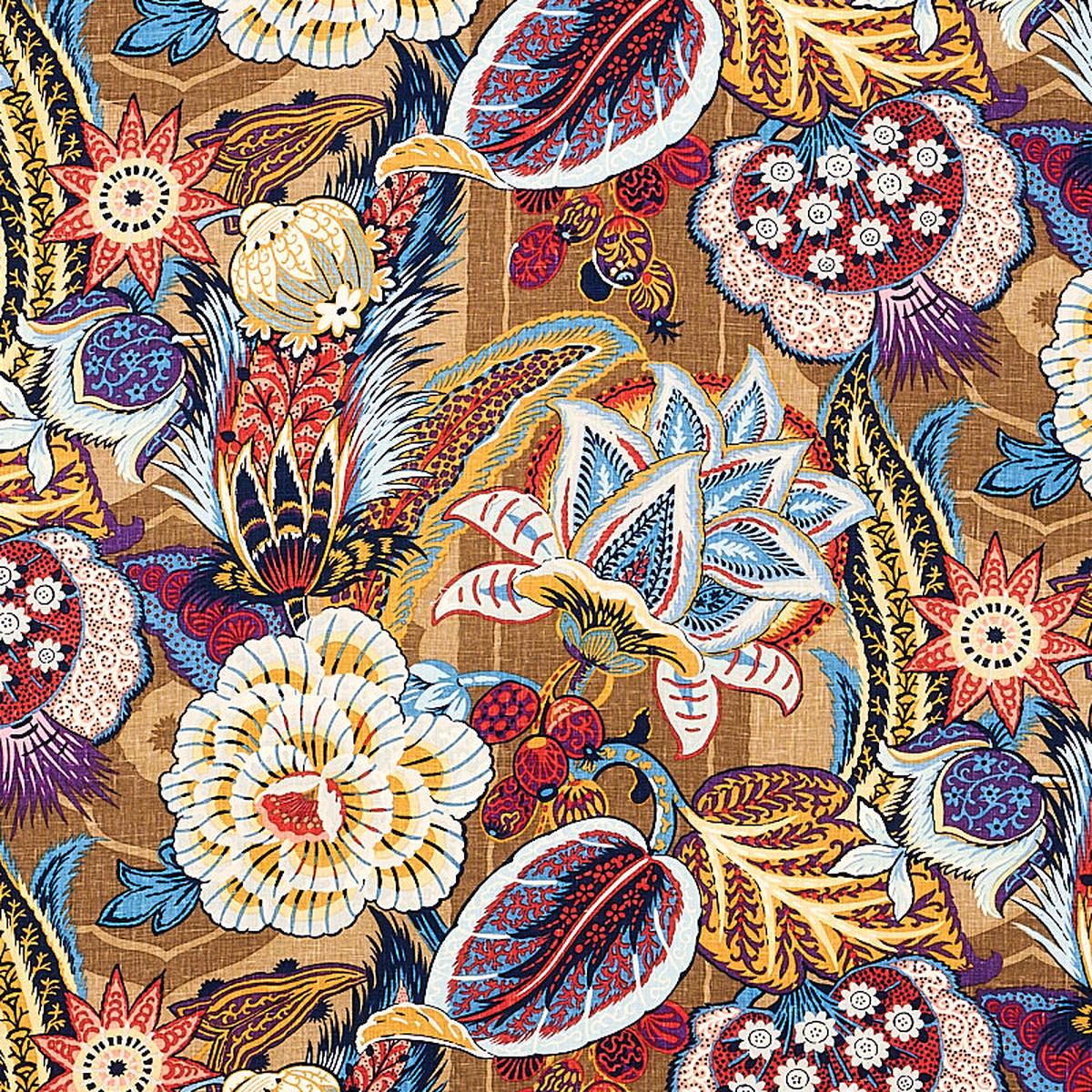 Zanzibar Linen Print Cerulean Fabric