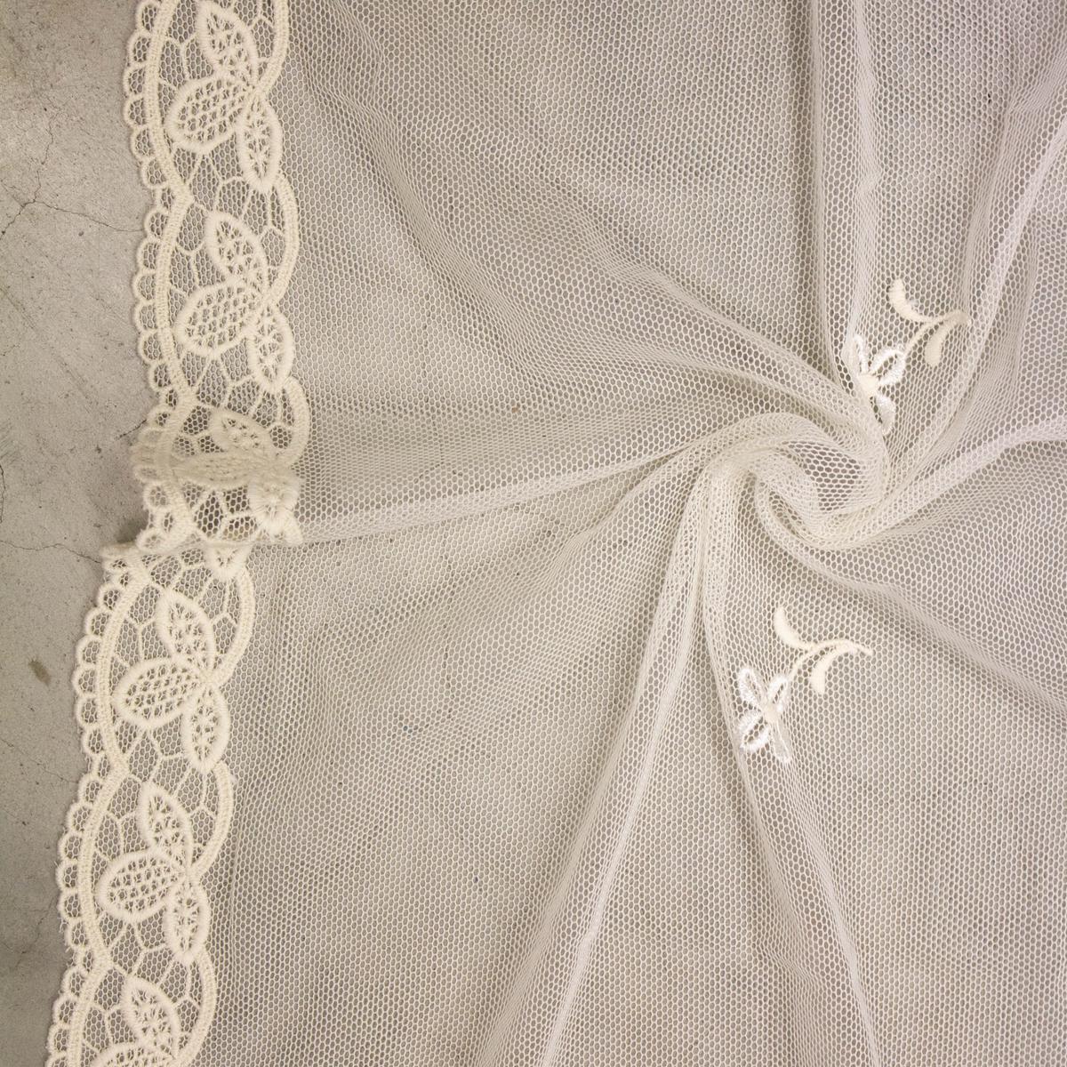 Yagja Ecru Floral Cotton Lace 53cm Fabric