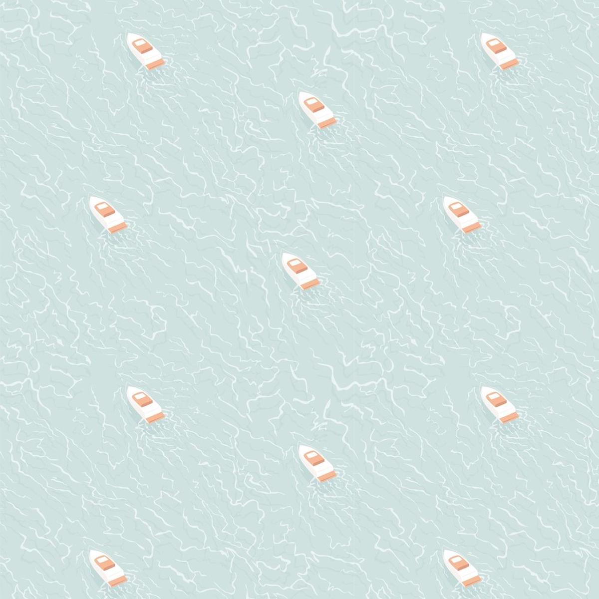 Yachts Sailing The Open Sea Fabric