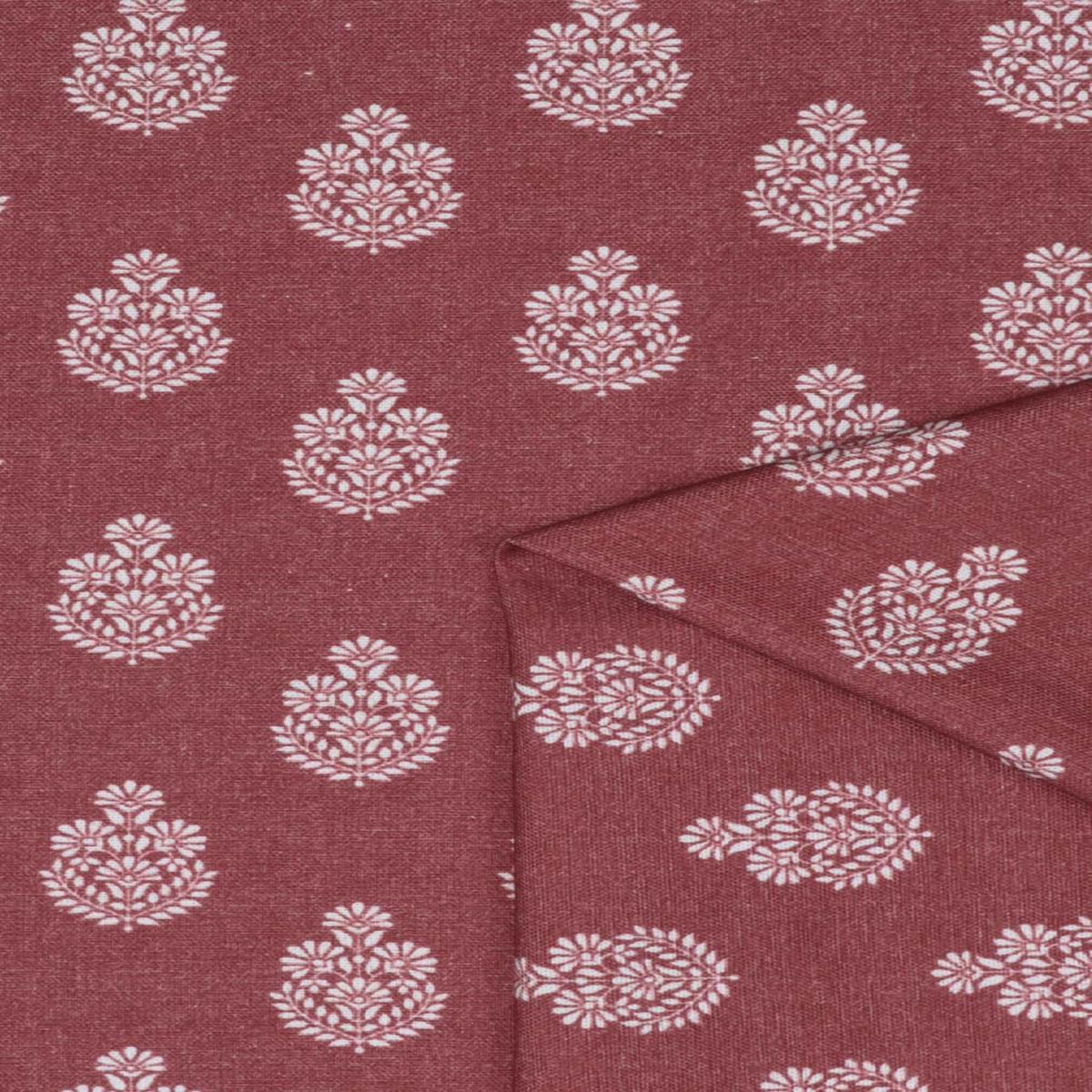 'Banas' Fabric by the Yard (Maroon Red)