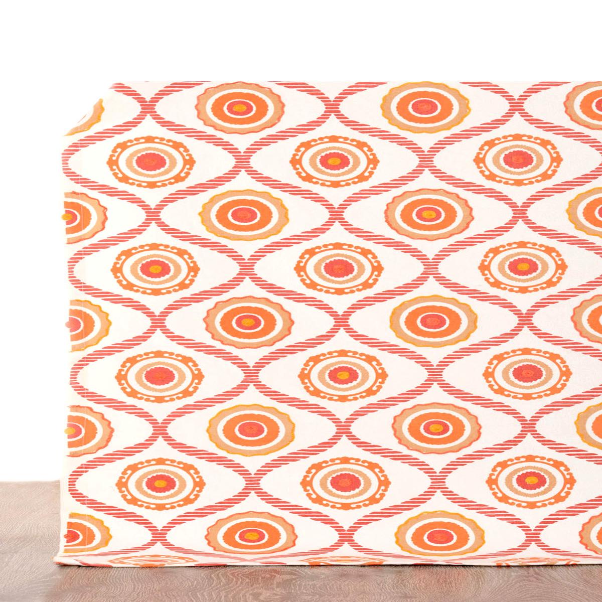 'Custard Apple' Fabric by the Yard (Red/ Orange/ White)