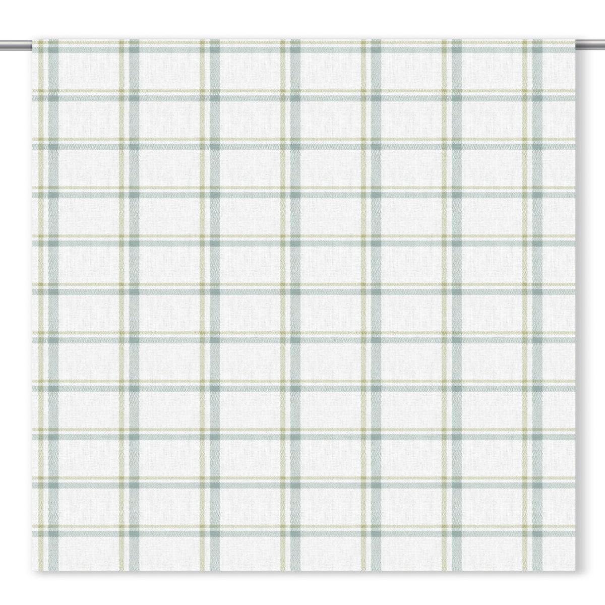 'Fountain Spout' Fabric by the Yard (White/ Powder Blue/ Green)