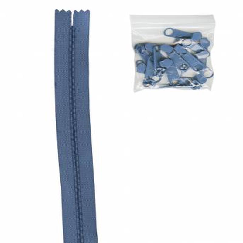 Zippers by the Yard Country Blue