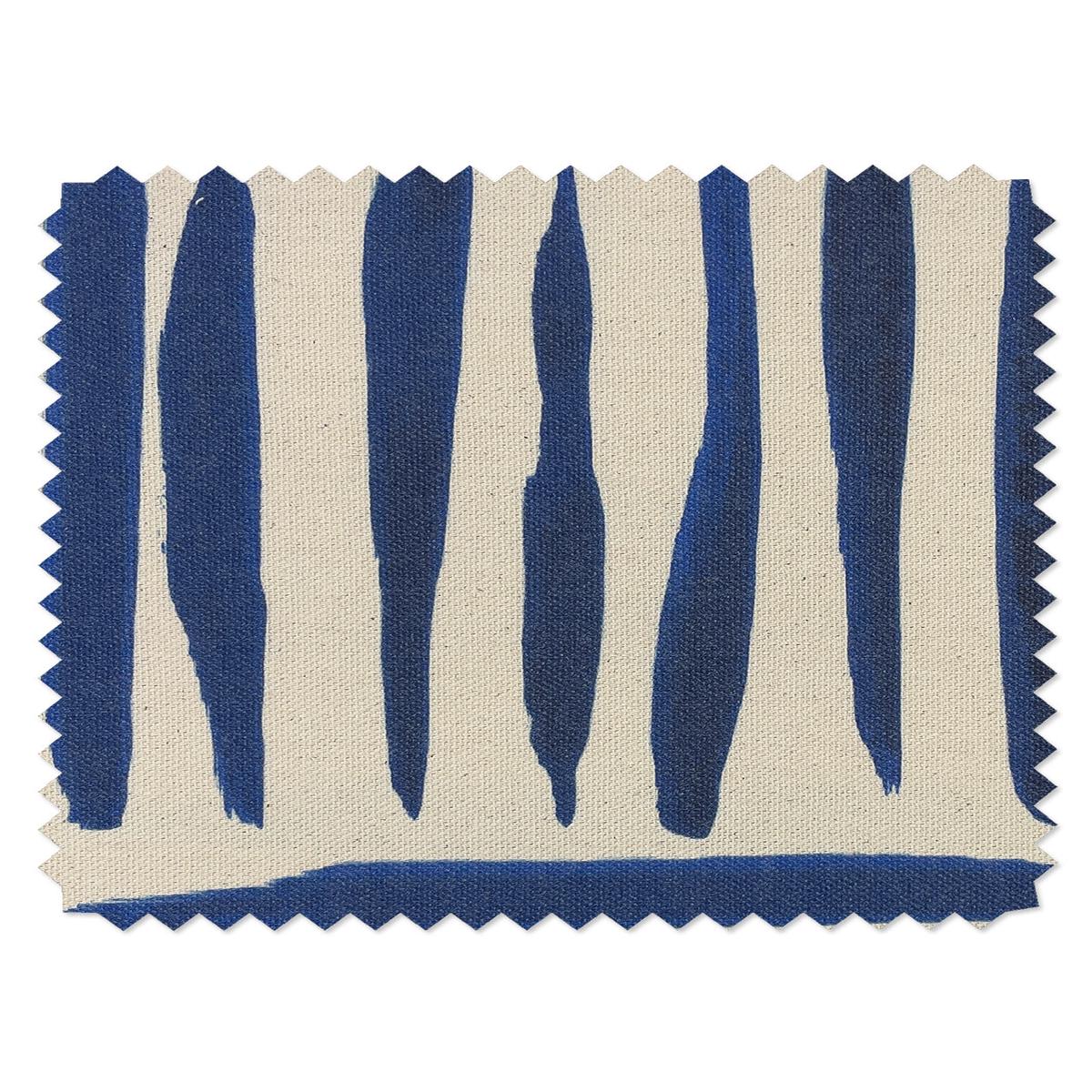 'Watercolor Weave Small' Raw Canvas Fabric by Wallshoppe - Blue on Raw Canvas