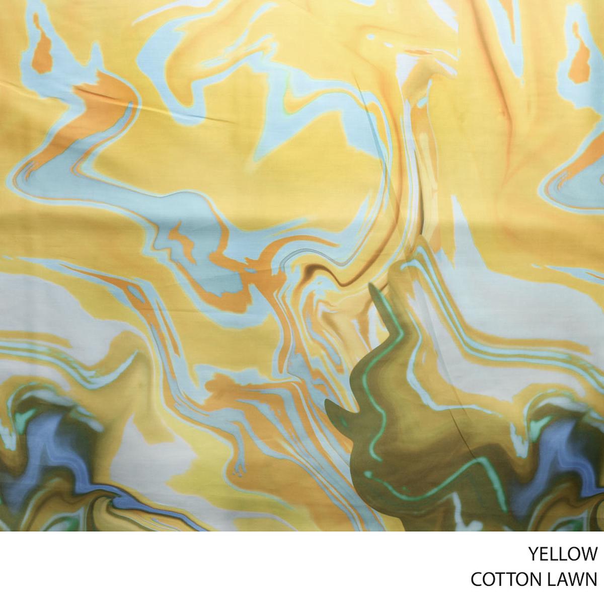 COTTON LAWN FABRIC YELLOW ROLL ROLL 001