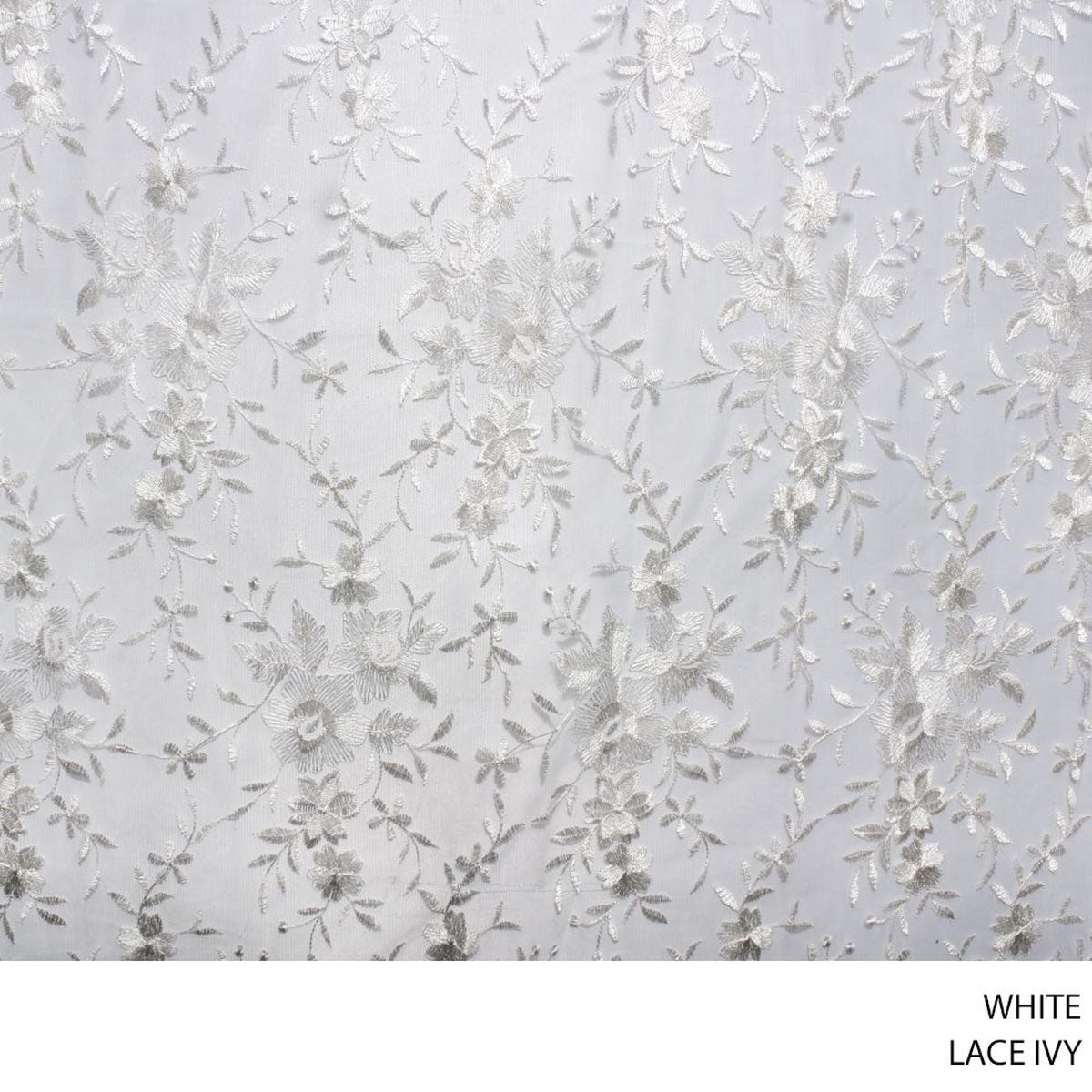 LACE IVY FABRIC 140CM WHITE ROLL ROLL 001