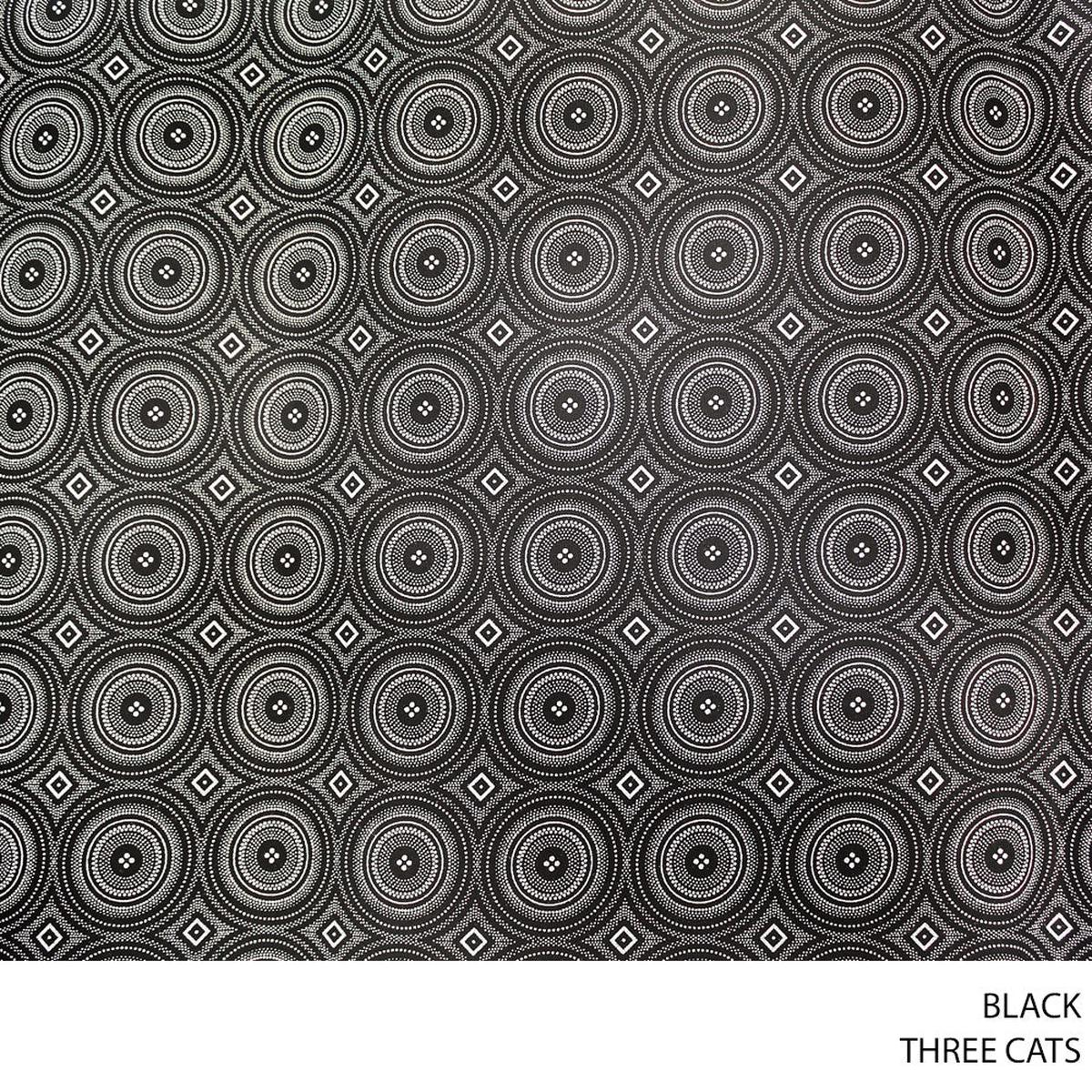 THREE CATS FANCY FABRIC BLACK ROLL 002