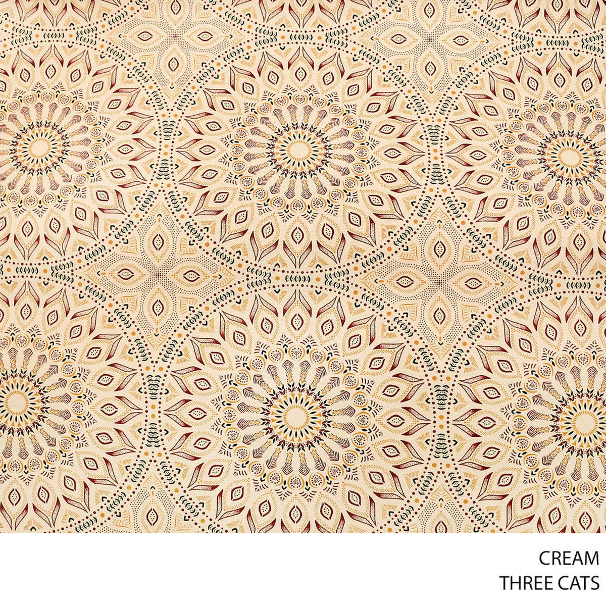 THREE CATS FANCY FABRIC CREAM ROLL ROLL 030