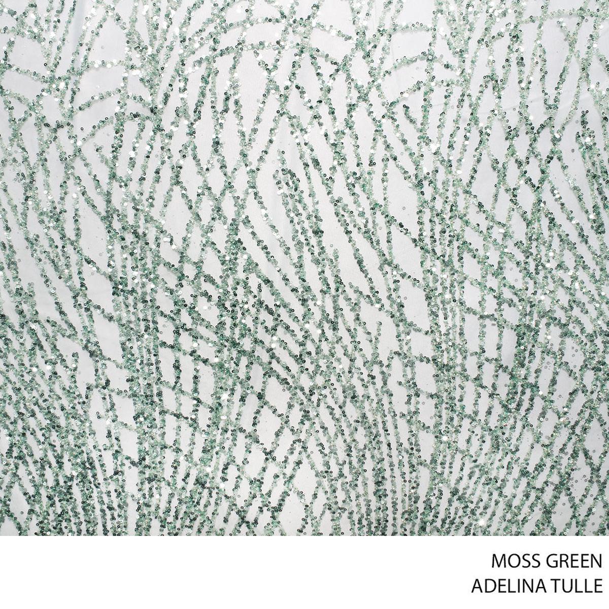 ADELINA EVENINGWEAR M FABRIC 140CM MOSS GREEN ROLL ROLL 001