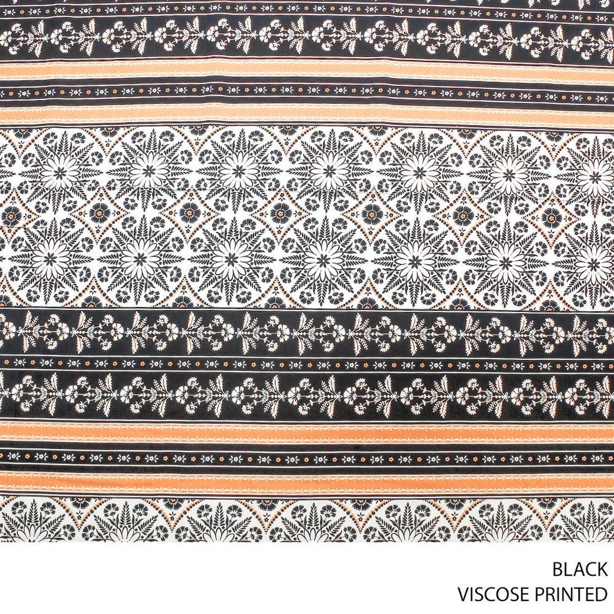 VISCOSE PRINTED FABRIC BLACK