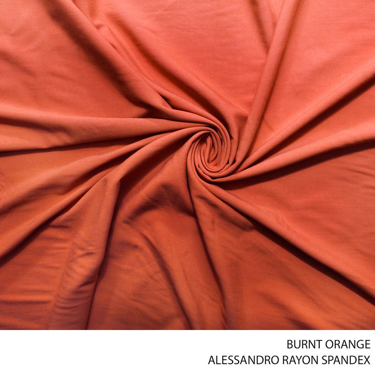 ALESSANDRO RAYON SPANDEX FABRIC BURNT ORANGE ROLL ROLL 001