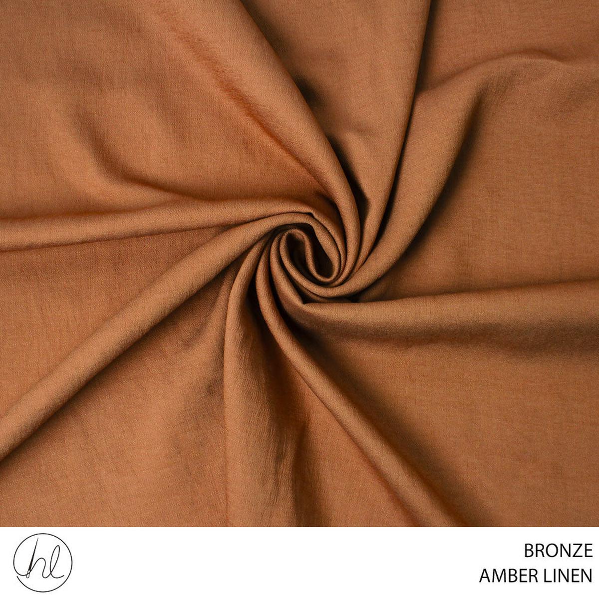 AMBER LINEN PLAIN FABRIC 140CM BRONZE ROLL ROLL 001