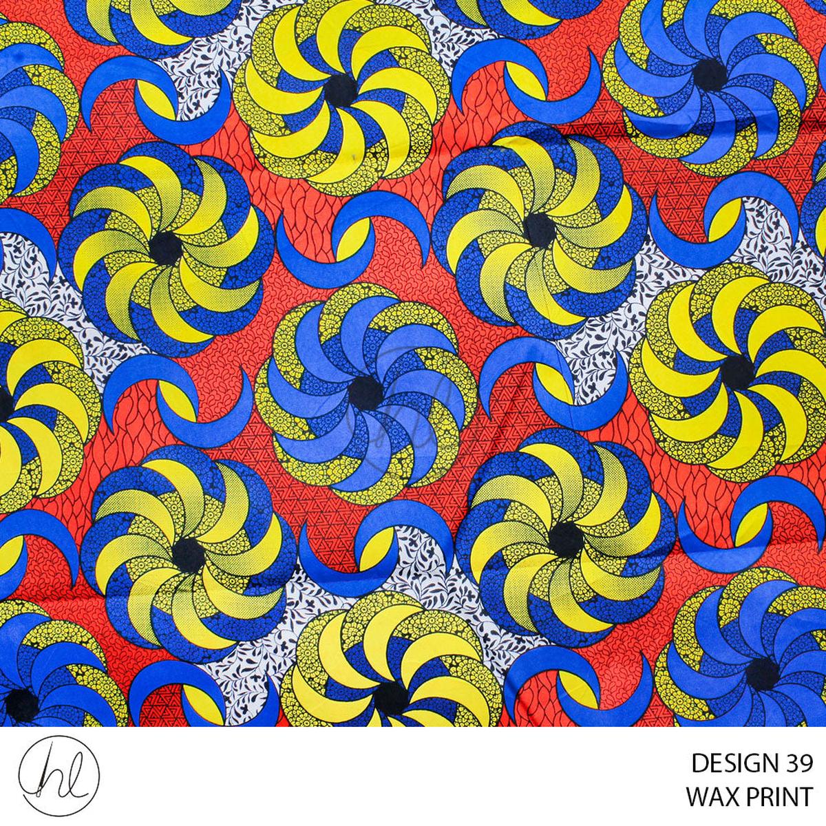 WAX PRINT HI TARGET FABRIC YELLOW ROLL ROLL 016