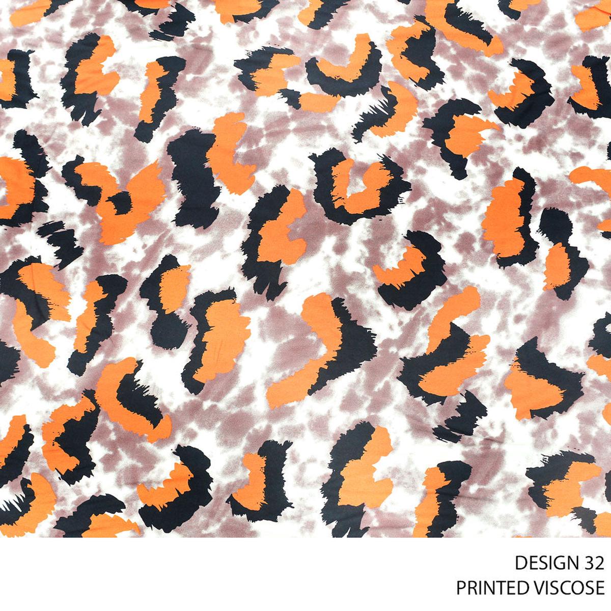 VISCOSE PRINTED FABRIC 140CM RUST ROLL ROLL 003