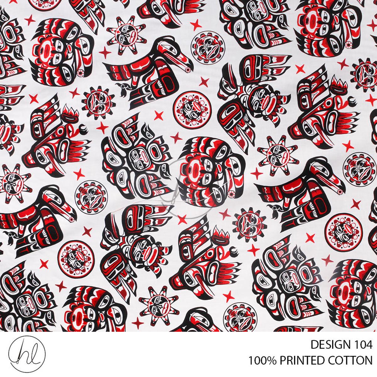 100% PRINTED COTTON 3408 WHITE 110CM PER M