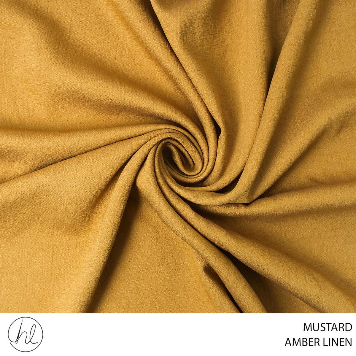 AMBER LINEN PLAIN FABRIC 140CM MUSTARD ROLL 001 1