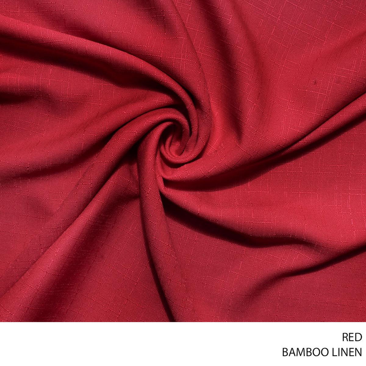 BAMBOO LINEN FABRIC 150CM RED ROLL ROLL 001