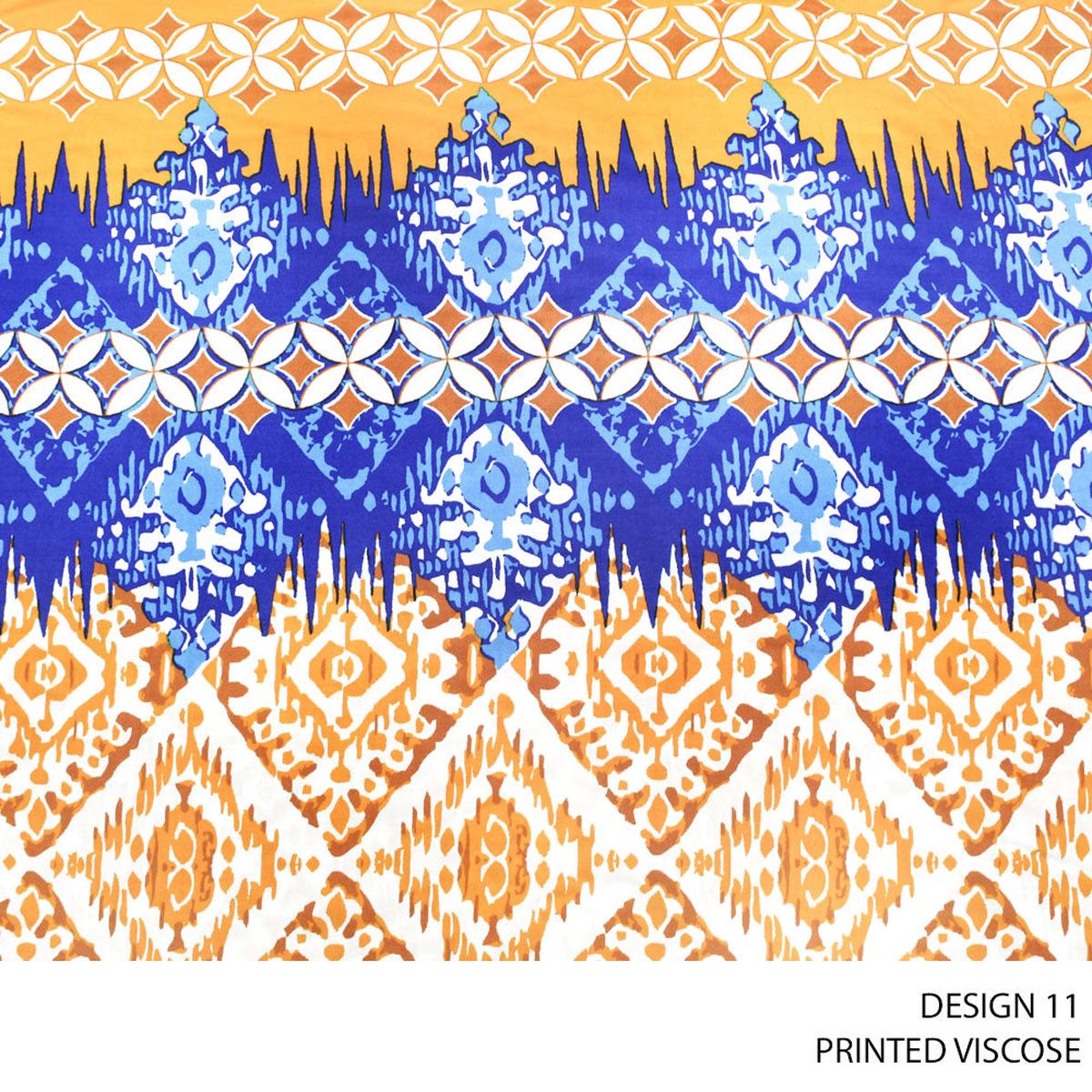 VISCOSE PRINTED FABRIC 140CM MUSTARD ROLL ROLL 003