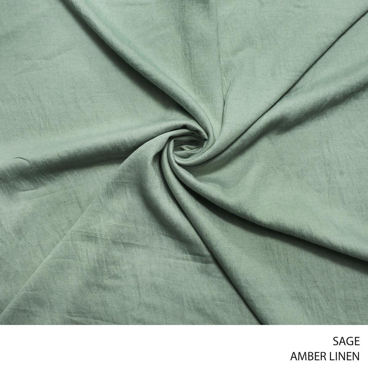 AMBER LINEN PLAIN FABRIC 140CM SAGE ROLL 001 1