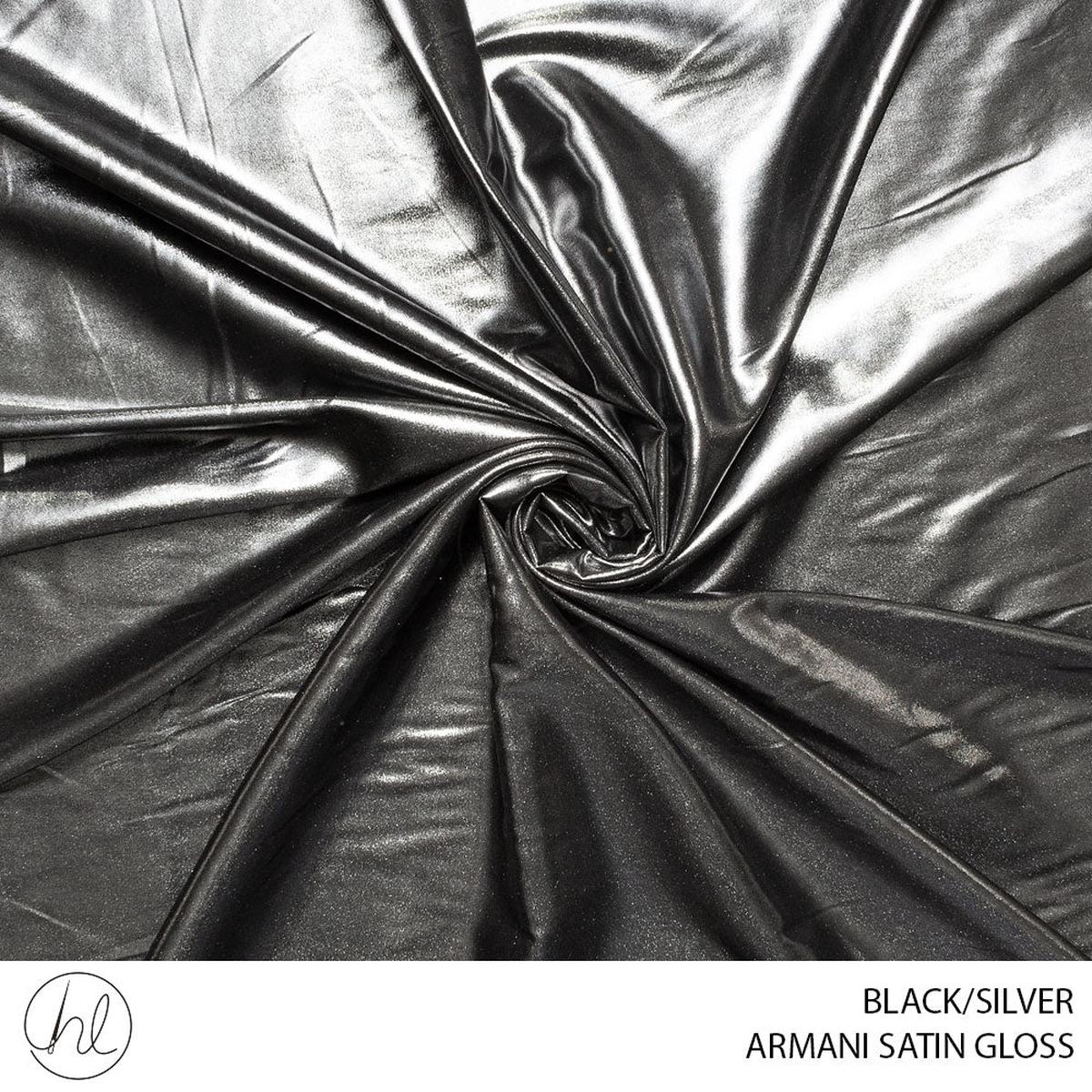 Armani satin gloss 51 black/silver 150cm per m