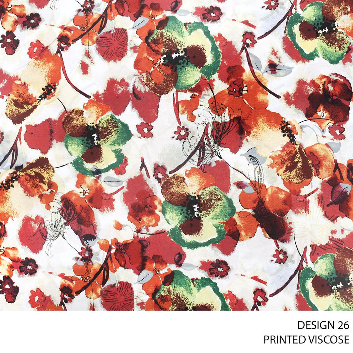 VISCOSE PRINTED FABRIC 140CM RUST ROLL ROLL 001