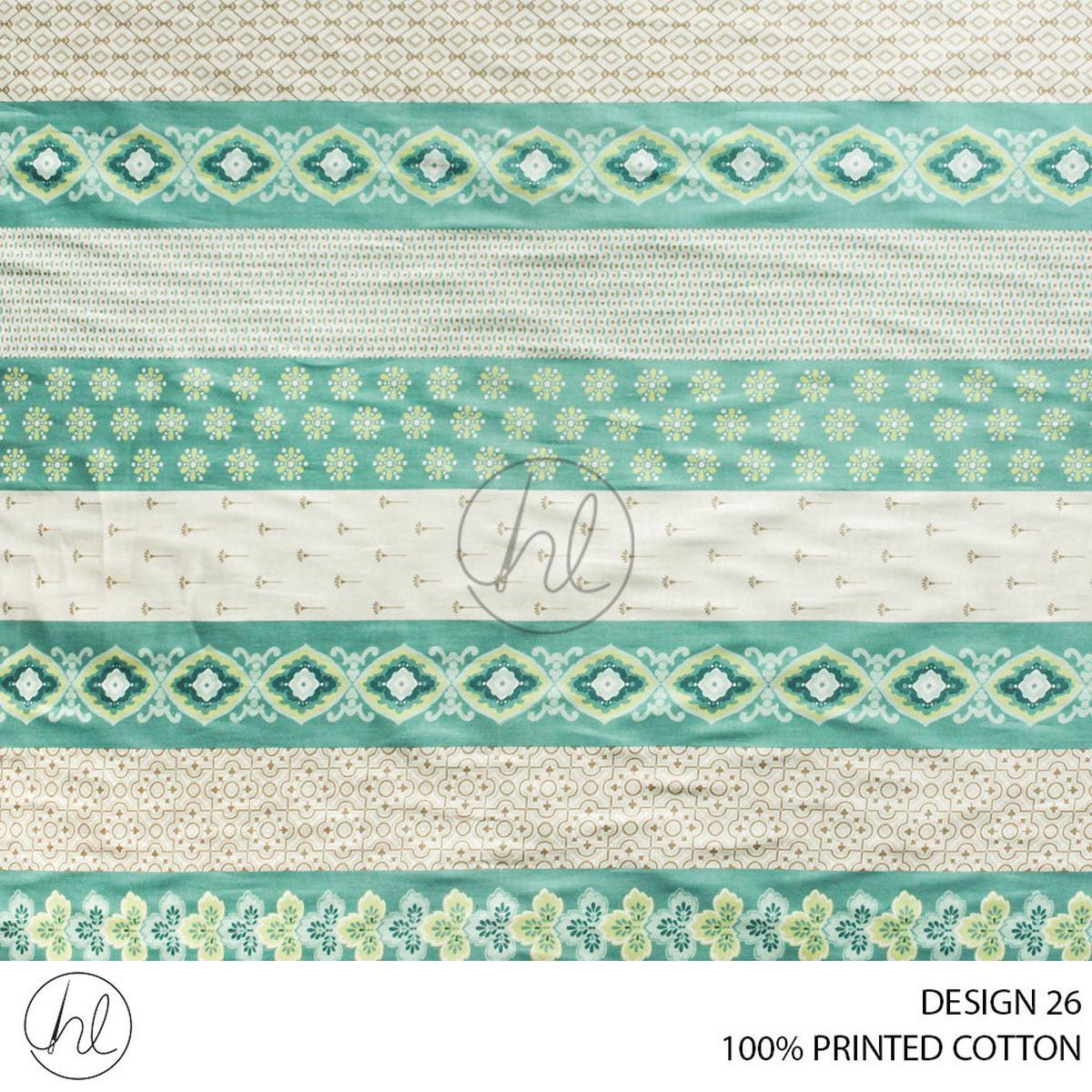 100% PRINTED COTTON3408 AQUAMARINE 110CM PER M