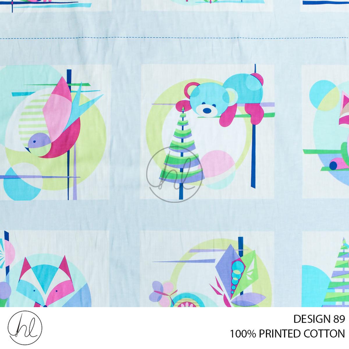 100% PRINTED COTTON 3408 BABY BLUE 110CM PER M