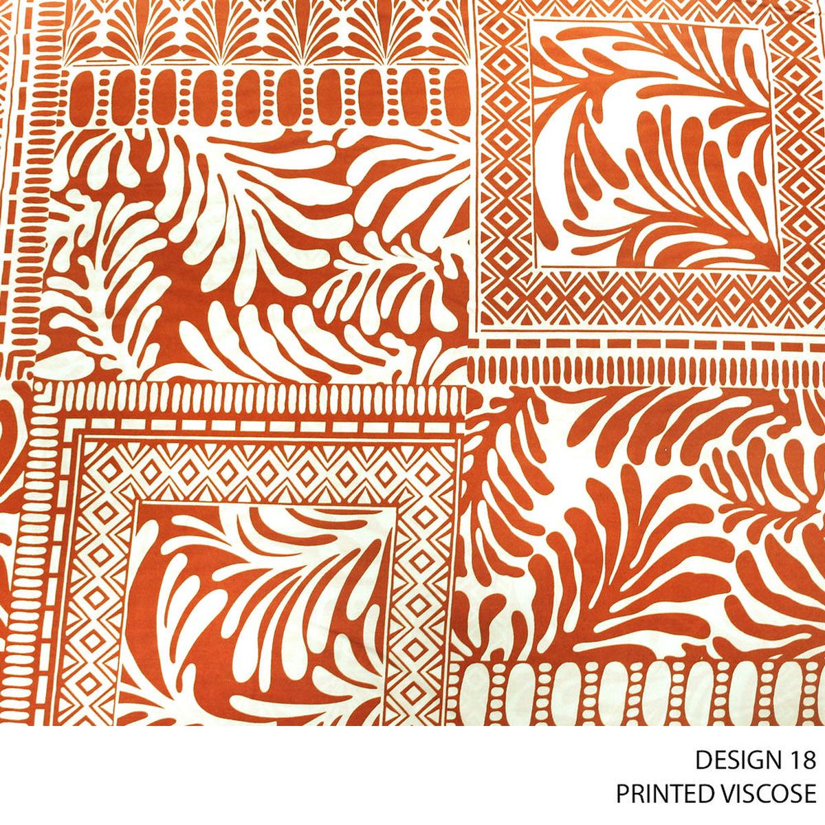 VISCOSE PRINTED FABRIC 140CM ORANGE ROLL ROLL 002
