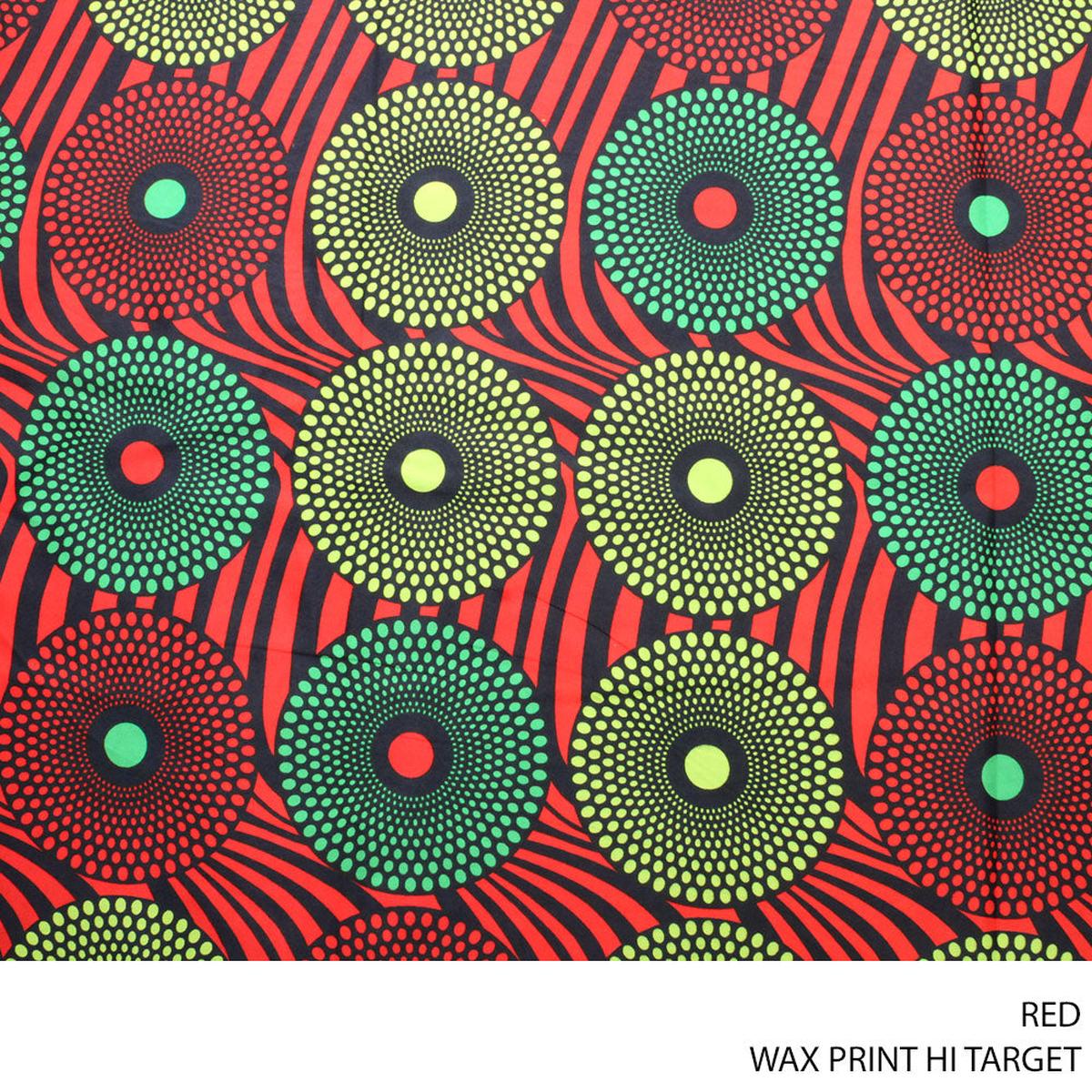 WAX PRINT HI TARGET FABRIC RED ROLL 013