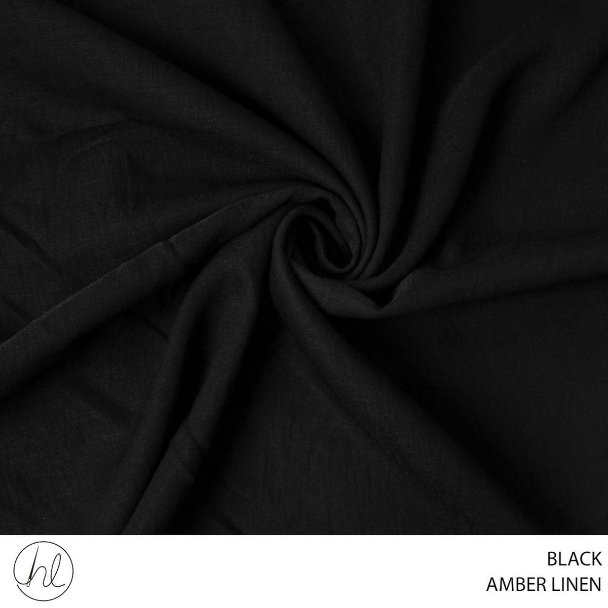 AMBER LINEN PLAIN FABRIC 140CM BLACK ROLL 001 1
