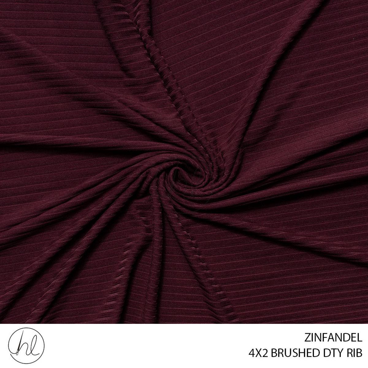 4X2 BRUSHED DTY RIB 51 ZINFANDEL 150CM PER M