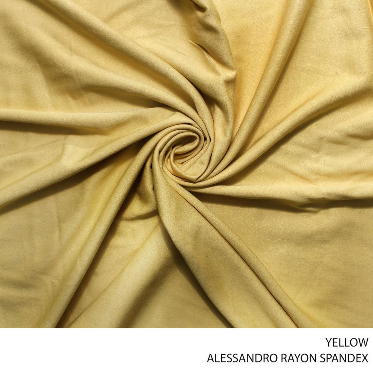 ALESSANDRO RAYON SPANDEX FABRIC YELLOW ROLL ROLL 001