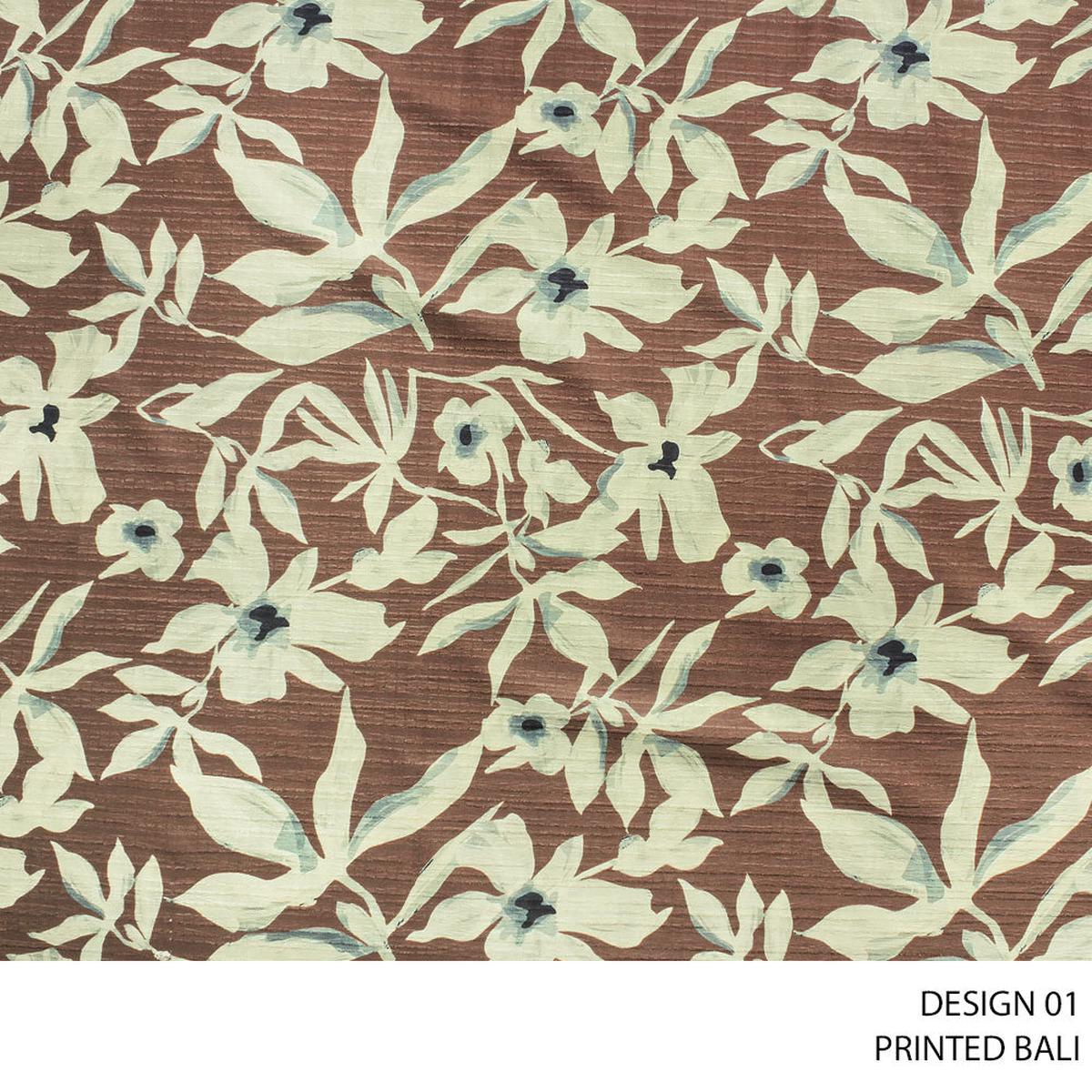BALI PRINTED D#8 FABRIC 150CM BROWN ROLL ROLL 001