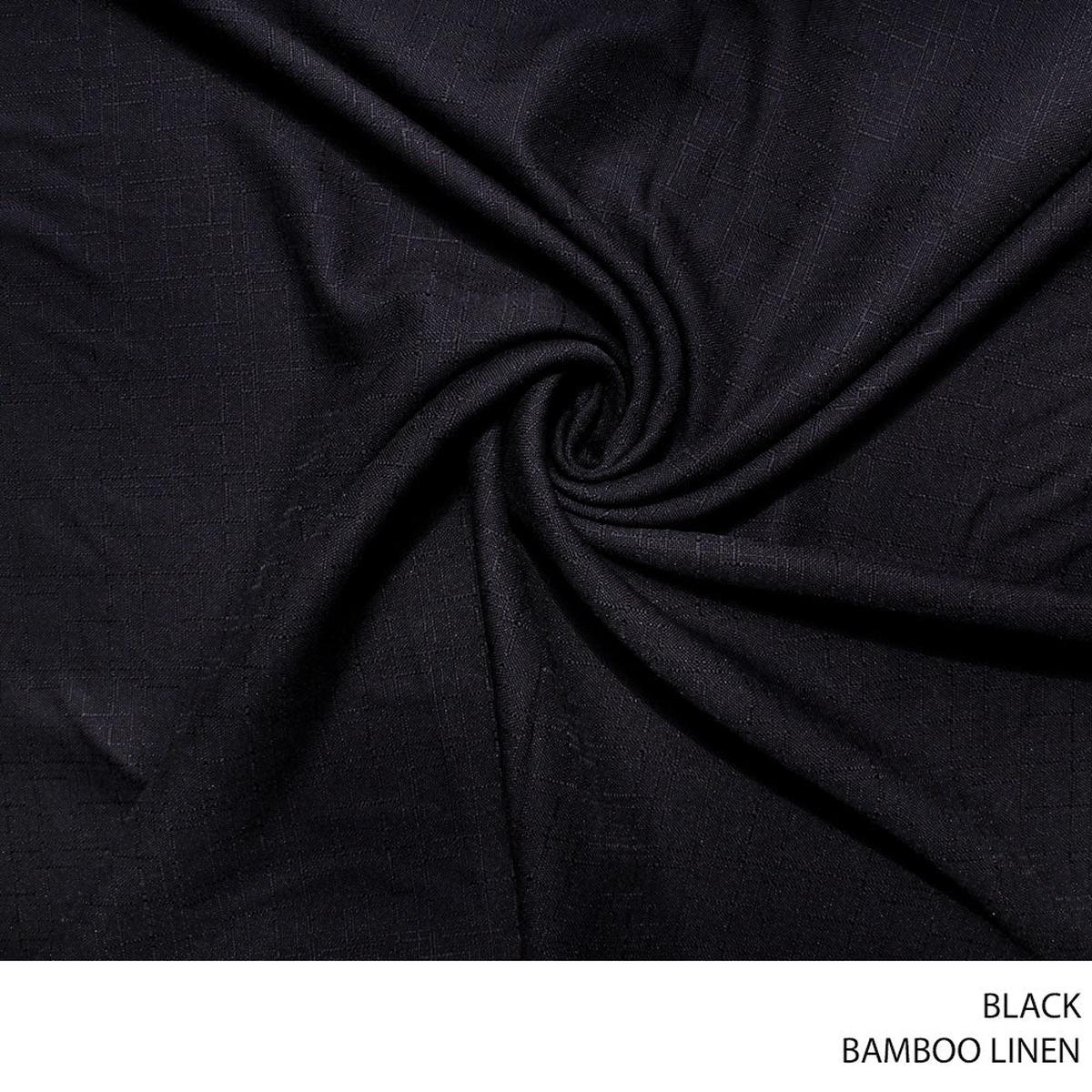 BAMBOO LINEN FABRIC 150CM BLACK ROLL 001 1